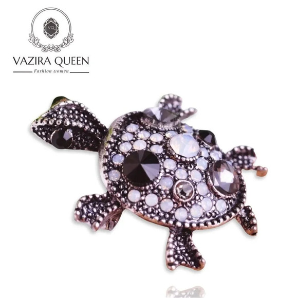 VQ Rhinestones Turtle Brooch - Picture 1 of 7